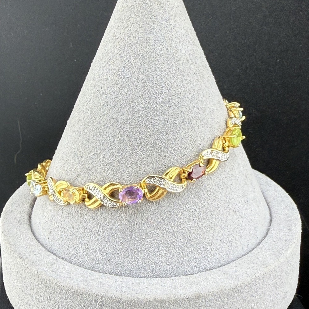 Vintage‎ Ross Simons Bracelet Gold Tone Tennis 8"